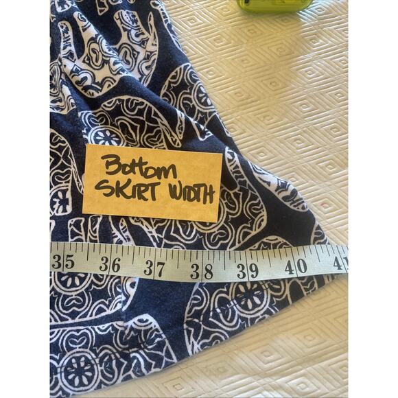 Crown & Ivy White & Blue Roll Tab Cotton Modal Soft Casual Knee Length Dress 1X - Picture 10 of 10